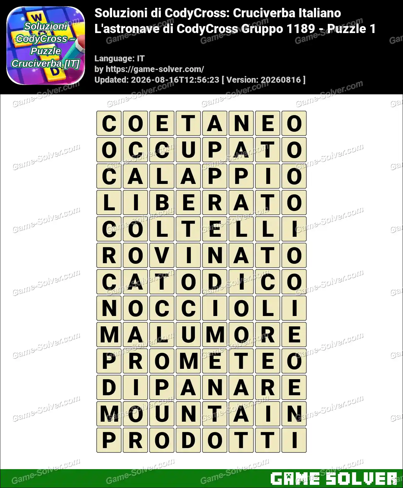 Soluzioni di CodyCross: Cruciverba Italiano L’astronave di CodyCross Gruppo 1189 – Puzzle 1